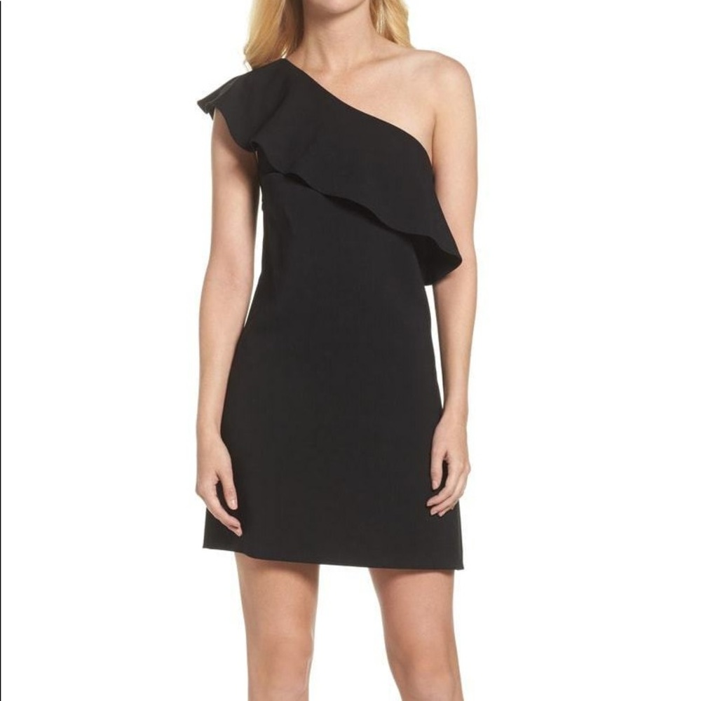 French Connection Whisper Ruth one shoulder dress